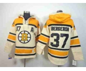 nhl jerseys boston bruins #37 bergeron yellow-cream[pullover hooded sweatshirt] [patch A]