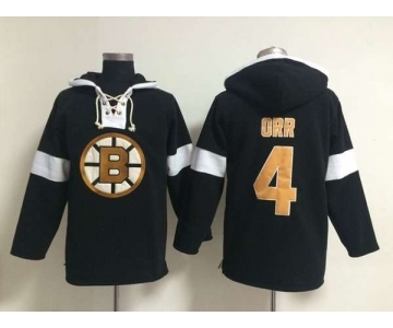 nhl jerseys boston bruins #4 orr black-white[pullover hooded sweatshirt]