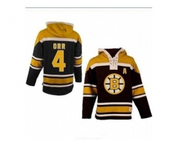 nhl jerseys boston bruins #4 orr black-yellow[pullover hooded sweatshirt patch A]