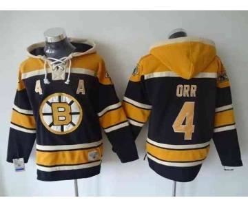 nhl jerseys boston bruins #4 orr dk.blue-yellow[pullover hooded sweatshirt][patch A]