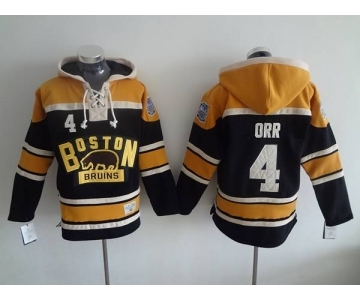 nhl jerseys boston bruins #4 orr dlack-yellow[pullover hooded sweatshirt][patch A 2016 new]