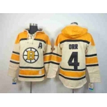 nhl jerseys boston bruins #4 orr yellow-cream[pullover hooded sweatshirt] [patch A]