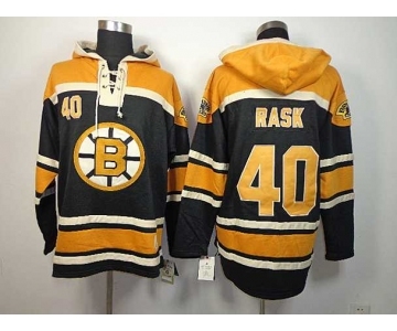 nhl jerseys boston bruins #40 rask black-yellow[pullover hooded sweatshirt]