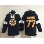 nhl jerseys boston bruins #77 bourque black-white[pullover hooded sweatshirt]