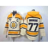 nhl jerseys boston bruins #77 bourque yellow-cream[pullover hooded sweatshirt patch C]