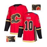 Calgary Flames #10 Derek Ryan Authentic Red Fashion Gold Hockey Jersey