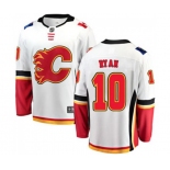 Calgary Flames #10 Derek Ryan Authentic White Away Fanatics Branded Breakaway Hockey Jersey