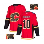 Calgary Flames #10 Gary Roberts Authentic Red Fashion Gold Hockey Jersey