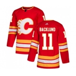 Calgary Flames #11 Mikael Backlund Authentic Red Alternate Hockey Jersey