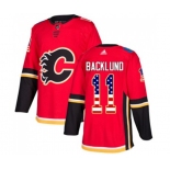 Calgary Flames #11 Mikael Backlund Authentic Red USA Flag Fashion Hockey Jersey