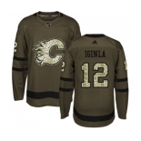 Calgary Flames #12 Jarome Iginla Authentic Green Salute to Service Hockey Jersey