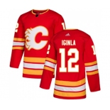 Calgary Flames #12 Jarome Iginla Authentic Red Alternate Hockey Jersey