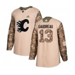 Calgary Flames #13 Johnny Gaudreau Authentic Camo Veterans Day Practice Hockey Jersey