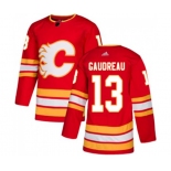 Calgary Flames #13 Johnny Gaudreau Authentic Red Alternate Hockey Jersey