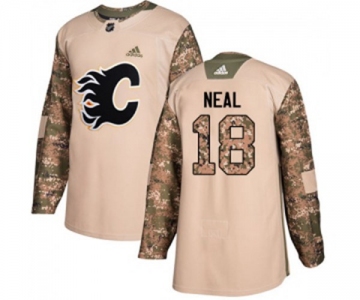 Calgary Flames #18 James Neal Authentic Camo Veterans Day Practice Hockey Jersey