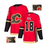 Calgary Flames #18 James Neal Authentic Red Fashion Gold Hockey Jersey