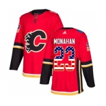 Calgary Flames #23 Sean Monahan Authentic Red USA Flag Fashion Hockey Jersey