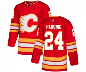 Calgary Flames #24 Travis Hamonic Authentic Red Alternate Hockey Jersey