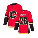 Calgary Flames #28 Elias Lindholm Authentic Red Home Hockey Jersey