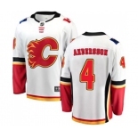 Calgary Flames #4 Rasmus Andersson Authentic White Away Fanatics Branded Breakaway Hockey Jersey