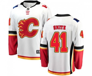 Calgary Flames #41 Mike Smith Fanatics Branded White Away Breakaway Hockey Jersey