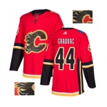 Calgary Flames #44 Tyler Graovac Authentic Red Fashion Gold Hockey Jersey