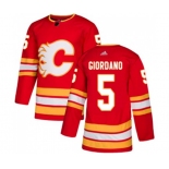 Calgary Flames #5 Mark Giordano Authentic Red Alternate Hockey Jersey