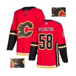 Calgary Flames #58 Oliver Kylington Authentic Red Fashion Gold Hockey Jersey