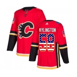 Calgary Flames #58 Oliver Kylington Authentic Red USA Flag Fashion Hockey Jersey