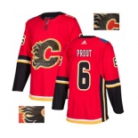 Calgary Flames #6 Dalton Prout Authentic Red Fashion Gold Hockey Jersey