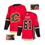 Calgary Flames #61 Brett Kulak Authentic Red Fashion Gold Hockey Jersey