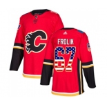 Calgary Flames #67 Michael Frolik Authentic Red USA Flag Fashion Hockey Jersey