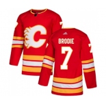 Calgary Flames #7 TJ Brodie Authentic Red Alternate Hockey Jersey