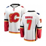 Calgary Flames #7 TJ Brodie Fanatics Branded White Away Breakaway Hockey Jersey