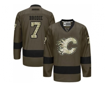 Calgary Flames #7 TJ Brodie Green Salute to Service Stitched NHL Jersey