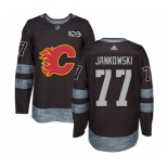 Calgary Flames #77 Mark Jankowski Authentic Black 1917-2017 100th Anniversary Hockey Jersey