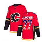 Calgary Flames #77 Mark Jankowski Authentic Red USA Flag Fashion Hockey Jersey