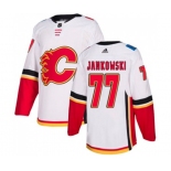 Calgary Flames #77 Mark Jankowski Authentic White Away Hockey Jersey