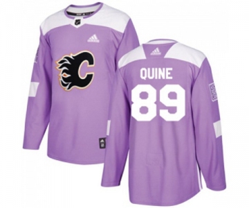 Calgary Flames #89 Alan Quine Authentic Purple Fights Cancer Practice Hockey Jersey