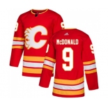 Calgary Flames #9 Lanny McDonald Authentic Red Alternate Hockey Jersey