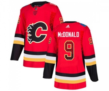 Calgary Flames #9 Lanny McDonald Authentic Red Drift Fashion Hockey Jersey