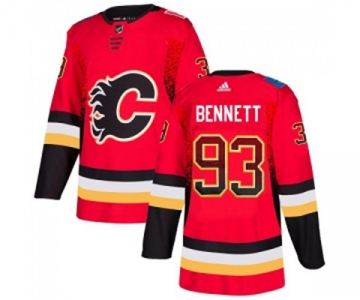 Calgary Flames #93 Sam Bennett Authentic Red Drift Fashion Hockey Jersey