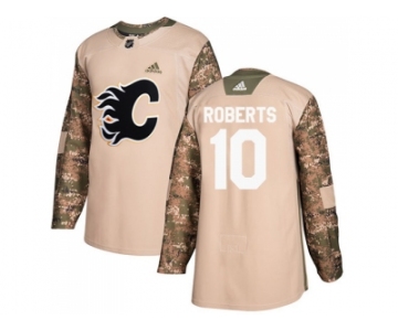 Men Adidas Calgary Flames #10 Gary Roberts Camo Authentic 2017 Veterans Day Stitched NHL Jersey