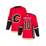 Men Adidas Calgary Flames #10 Kris Versteeg Red Home Authentic Stitched NHL Jersey