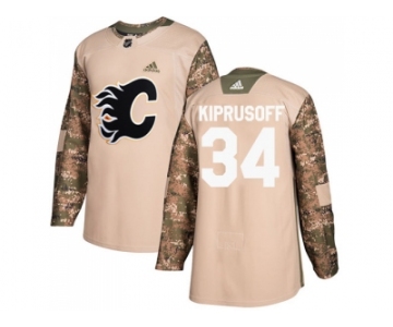 Men Adidas Calgary Flames #34 Miikka Kiprusoff Camo Authentic 2017 Veterans Day Stitched NHL Jersey