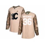 Men Adidas Calgary Flames #36 Troy Brouwer Camo Authentic 2017 Veterans Day Stitched NHL Jersey