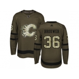 Men Adidas Calgary Flames #36 Troy Brouwer Green Salute to Service Stitched NHL Jersey