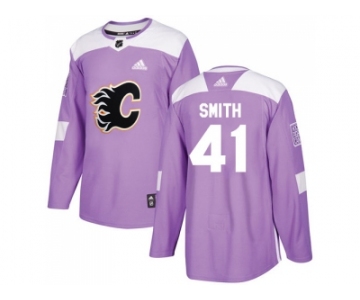 Men Adidas Calgary Flames #41 Mike Smith Purple Authentic Fights Cancer Stitched NHL Jersey