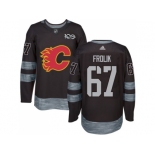 Men Adidas Calgary Flames #67 Michael Frolik Black 1917-2017 100th Anniversary Stitched NHL Jersey