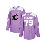 Men Adidas Calgary Flames #79 Michael Ferland Purple Authentic Fights Cancer Stitched NHL Jersey